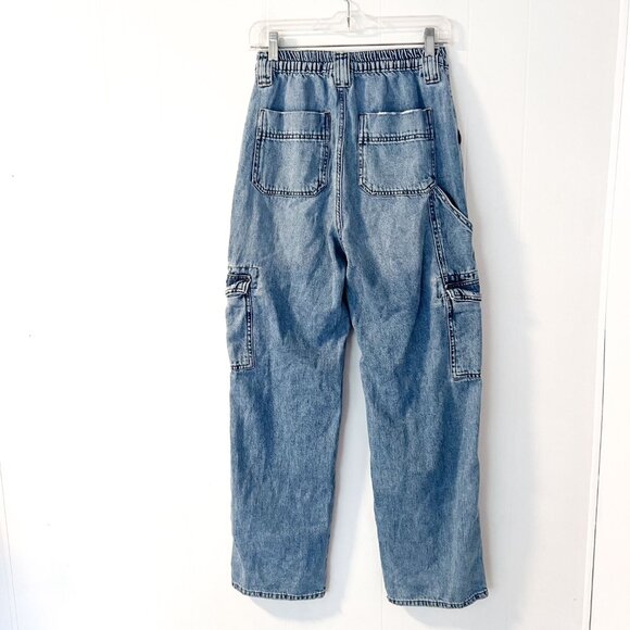 GARAGE High Waisted Wide Leg Cargo Jeans - Picture 6 of 15